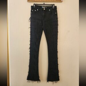 Guapi Obsidian black blood diamond stacked denim jeans size 30